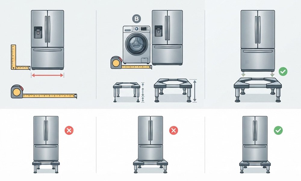 appliance stand size guide